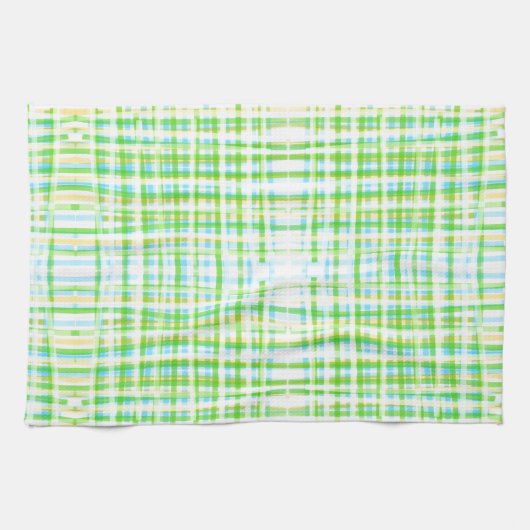 Serviette de thé en bleu et vert (Horizontal)