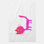 Serviette de thé en chat rose (Vertical)