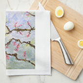 Serviette de thé en fleurs de cerise (Quart Plié)