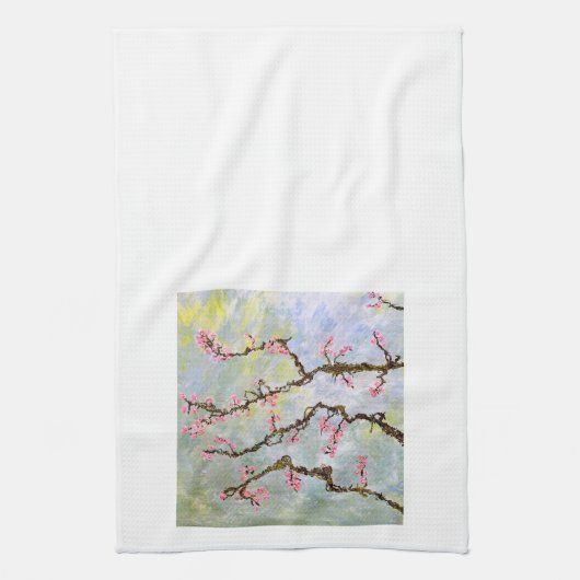 Serviette de thé en fleurs de cerise (Vertical)