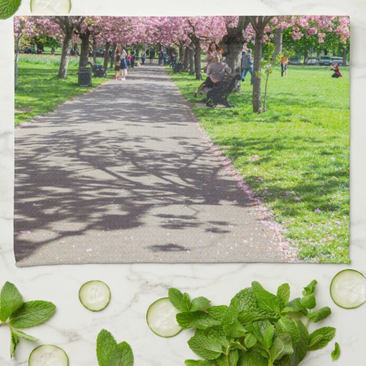 Serviette de thé en fleurs de cerisier (Plié)