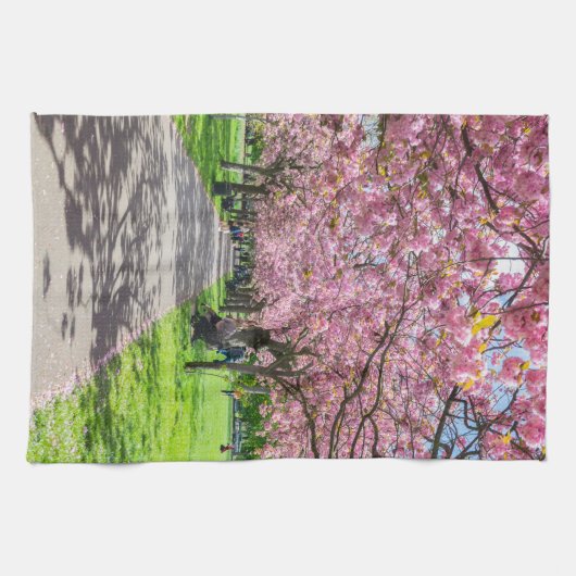 Serviette de thé en fleurs de cerisier (Horizontal)