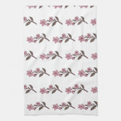 Serviette de thé en fleurs de cerisier - Motif bla (Vertical)
