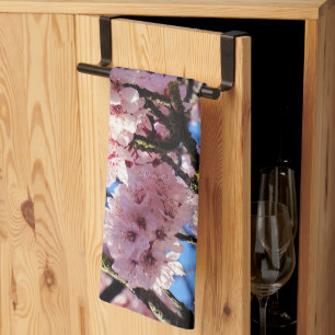 Serviette de thé en fleurs de cerisier rose