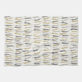 Serviette de thé en papier fermier; or, gris, ivoi (Horizontal)