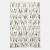 Serviette de thé en papier fermier; or, gris, ivoi (Vertical)