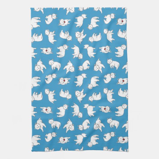 Serviette de thé espiègle de Westies (Vertical)