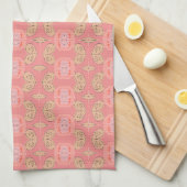 Serviette De Thé Fleurie Avec Corail (Quart Plié)