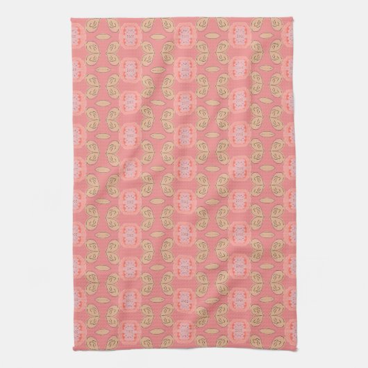 Serviette De Thé Fleurie Avec Corail (Vertical)