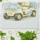 Serviette de thé Floral Fairway Hydrangea Golf Car (Plié)