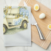 Serviette de thé Floral Fairway Hydrangea Golf Car (Quart Plié)