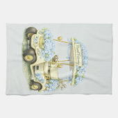 Serviette de thé Floral Fairway Hydrangea Golf Car (Horizontal)