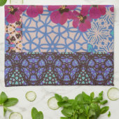 Serviette de thé florale bleue par KCS (Plié)