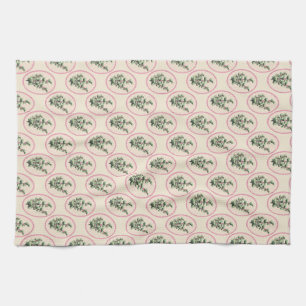 Serviette de thé florale cameo botanique vintage é