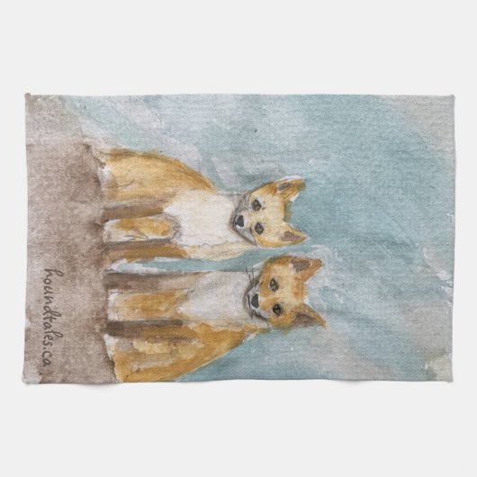 Serviette de thé Fox Cubs (Horizontal)