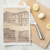 Serviette de thé Gastown Art Souvenir de Vancouver (Quart Plié)