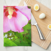 Serviette de thé Hibiscus rose (Quart Plié)