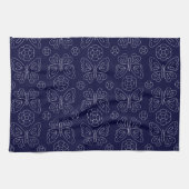 Serviette de thé japonaise de Sashiko de papillon (Horizontal)