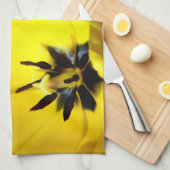 Serviette de thé jaune de tulipe (Quart Plié)