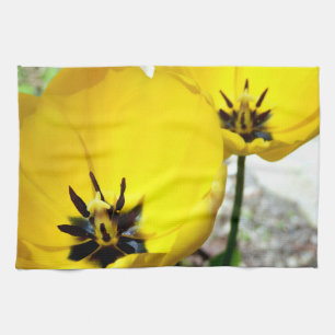 Serviette de thé jaune de tulipe