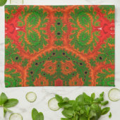 Serviette de thé Kaleidoscope orange et vert (Plié)