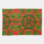 Serviette de thé Kaleidoscope orange et vert (Horizontal)