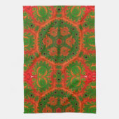 Serviette de thé Kaleidoscope orange et vert (Vertical)