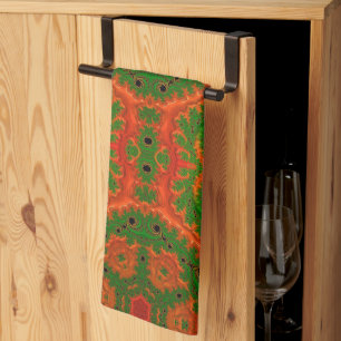 Serviette de thé Kaleidoscope orange et vert