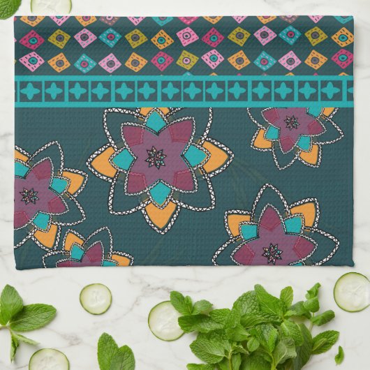 Serviette de thé marocaine de conception de (Plié)