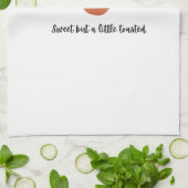 Serviette de thé Marshmallow avec une citation drô (Plié)