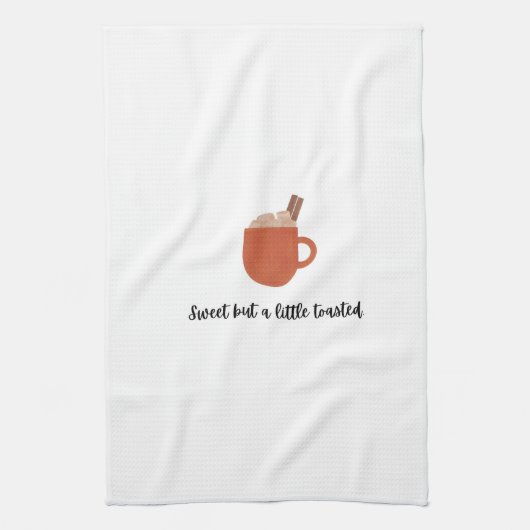 Serviette de thé Marshmallow avec une citation drô (Vertical)