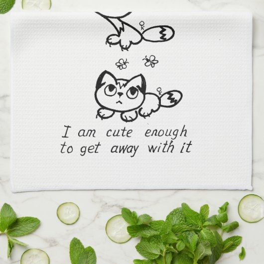 Serviette de thé mignonne de chat (Plié)