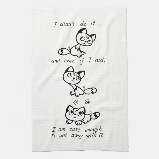 Serviette de thé mignonne de chat (Vertical)