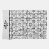 Serviette de thé Motif de Carré géométrique noir e (Horizontal)