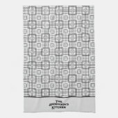 Serviette de thé Motif de Carré géométrique noir e (Vertical)