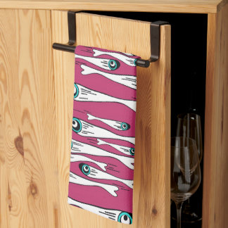 Serviette de thé Motif de poisson gras - Pop Art K