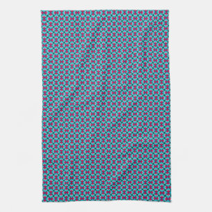 Serviette de thé Motif rouge et bleu Pinky