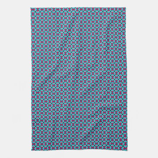 Serviette de thé Motif rouge et bleu Pinky (Vertical)