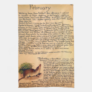 Serviette de thé Nature Notes février par Edith Ho