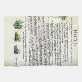 Serviette de thé Nature Notes Mars par Edith Holde (Horizontal)
