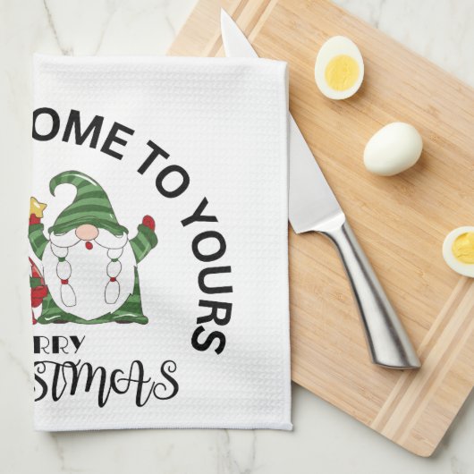 Serviette de thé Noël Gnome (Quart Plié)