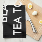 Serviette de thé noire personnalisée par coutume (Quart Plié)