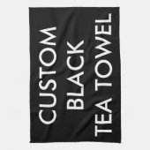 Serviette de thé noire personnalisée par coutume (Vertical)