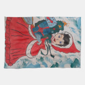 Serviette de thé père Noël Helper Christmas (Horizontal)