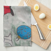 Serviette de thé père Noël & Snowmen (Quart Plié)