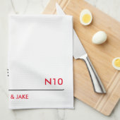 Serviette de thé personnalisée de famille (Quart Plié)