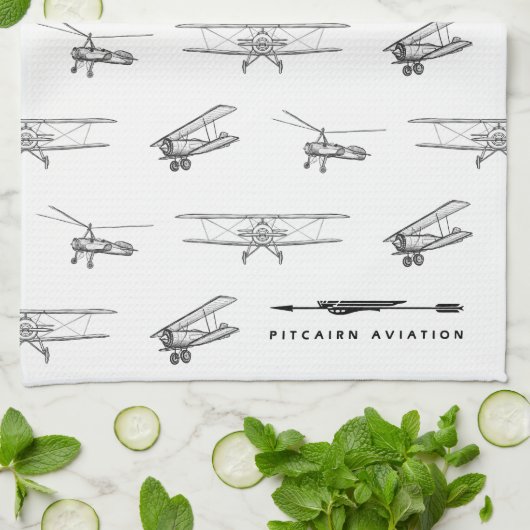 Serviette de thé Pitcairn Aviation (Plié)