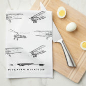 Serviette de thé Pitcairn Aviation (Quart Plié)