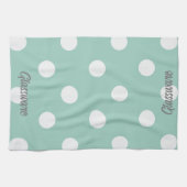 Serviette de thé - Pois bleu clair (Horizontal)