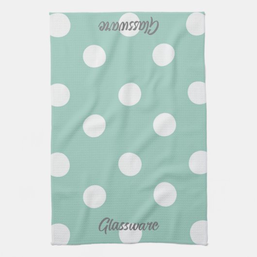 Serviette de thé - Pois bleu clair (Vertical)